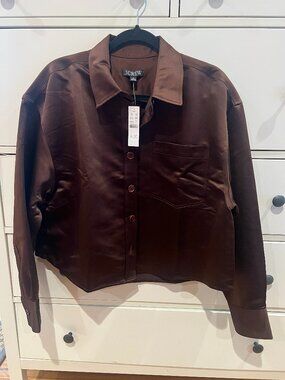 NWT J Crew Etienne French Press Cropped Button Up Shirt in Duchesse Satin